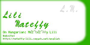 lili mateffy business card